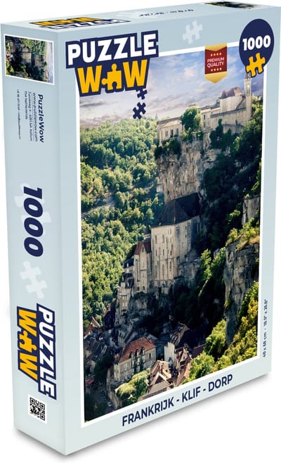 Puzzel Frankrijk - Klif - Dorp - Legpuzzel - Puzzel 1000 stukjes volwassenen