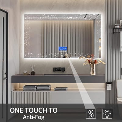 Badkamerspiegel met Verlichting - Wandspiegel LED - Badkamer Verlichten - Anti-condens Functie - 140 x 80 cm - Niet gespecificeerd