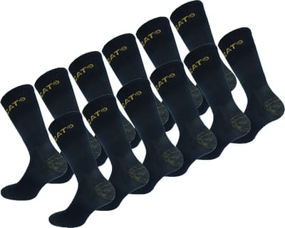 Caterpillar 12 Paar Premium Werksokken - Kuithoogte - Dubbele Versterkt - Katoen Blauw 39-42