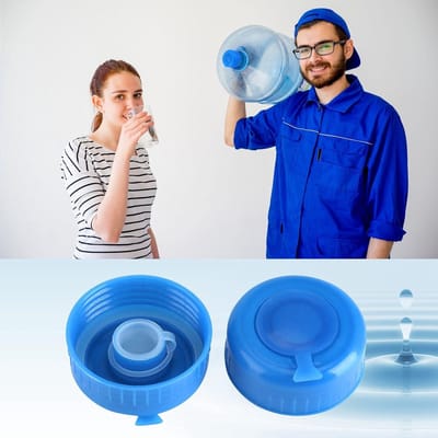 Waterflesdeksel van kunststof met schroefdeksel - set van 5 - reserve deksel voor waterfles met spatbescherming
