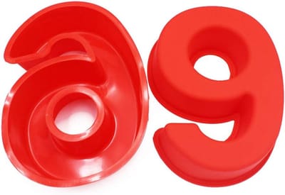 Cijfer Bakvormen - Nummer Mallen - Taarten Maken - Food Grade Siliconen - 2 Stuks 10 Inch - Rood