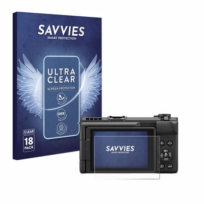 Savvies - Screenprotector voor Canon PowerShot V1 - Folie Beschermfolie transparant 18 Stuks