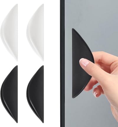Set van 4 zelfklevende handgrepen voor deuren en lades, kunststof handgrepen, semicirkelvormig design, eenvoudig te bevestigen en ideaal voor elke ruimte
