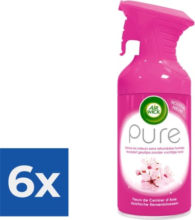 Air Wick - Luchtverfrisser - Spray - Aziatische Kersenbloesem - 250ml - Voordeelverpakking 6 stuks