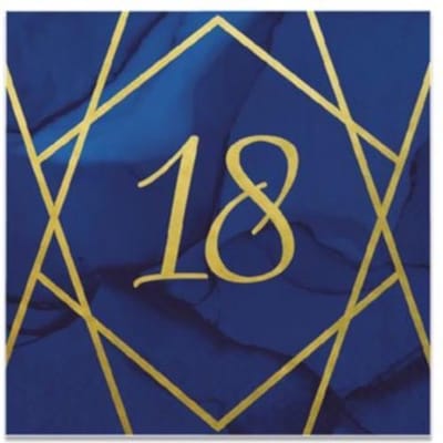 Witbaard Servetten '18' 33 Cm Papier Goud/blauw 16 Stuks