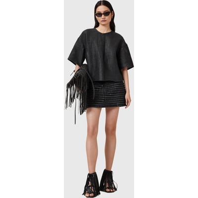 AllSaints Krindle Lea Skirt Black Taglia: 12 | Minigonne Outlet | Donna | Nero