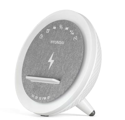 Hyundai Electronics - Wekkerradio met Bluetooth Speaker en RGB-verlichting - Met Draadloos Opladen - Digitale klok - 15W