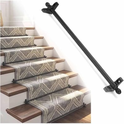 Traploperstangen Set - Trapbekleding Beugels - Tapijt Bevestigen - Messing Robuust - 71 Cm Stuks - Zwart