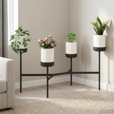 vidaXL - Bloemenstand - Wit - 125 - x - 55 - x - 81 - cm - PP - en - staal