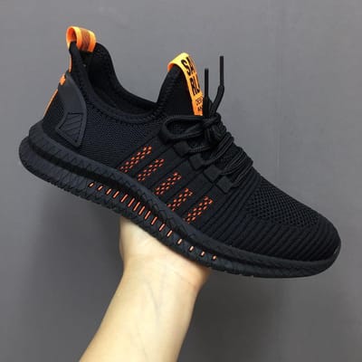 Vier Seizoenen Nieuwe Vliegende Brei Sportschoenen Heren Sport Wind Enkele Schoenen Nieuwe Koreaanse Stijl Casual Herenschoenen 44 black