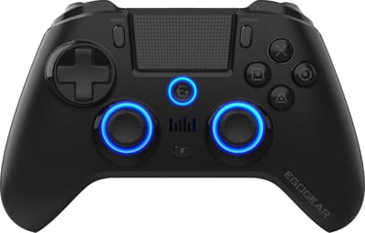 EgoGear - Draadloze Gaming Controller met Peddels Bluetooth SC15 Zwart voor PS4/PS3/PC, Aanpasbare RGB, Vibratiemotoren, 3,5 mm jackpoort, 800 mAh