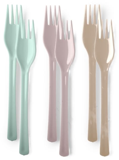 Plasticforte Vorken - kunststof - 6x stuks - herbruikbaar plastic - 19 cm - BBQ / Verjaardag / Camping / Party