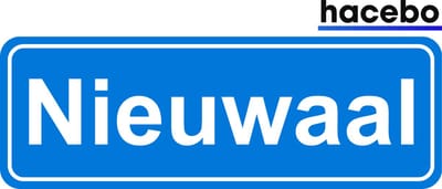 Hacebo - Plaatsnaam Sticker - 29x10 CM - Nieuwaal sticker - Verkeersborden sticker - grappige cadeaus - Nieuwaal