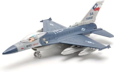 Nivard Vliegtuig Speelgoed - Straaljager Vliegtuig - Straaljager Model - Model Vliegtuig - Metaal - F16-Blauw