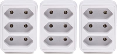 Benson Stopcontact splitter - 3x - triple - wit - voor 3 platte stekkers - verdeelstekkers