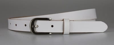 Smalle Riem Wit - Dames riem smal - Taillemaat 85 - Witte riem dames - Leren riem dames