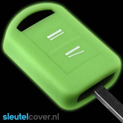 Autosleutel Hoesje geschikt voor Opel - SleutelCover - Silicone Autosleutel Cover - Sleutelhoesje Glow in the dark / Lichtgevend