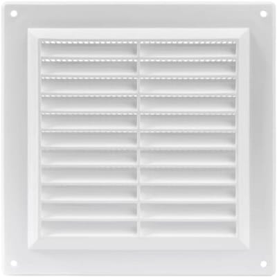 Vierkante kunststof ventilatierooster 150 x 150 mm met insectengaas voor betere HVAC-ventilatie