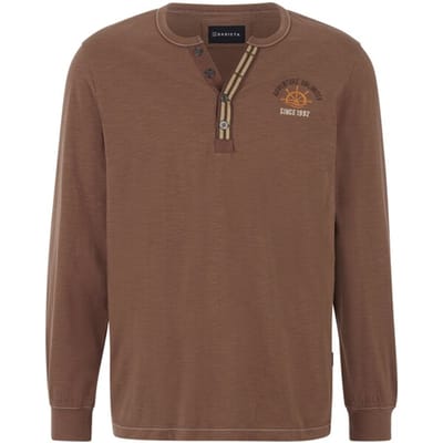 Babista herren Shirt Met Lange Mouwen - 48/50 - bruin - Plus Size