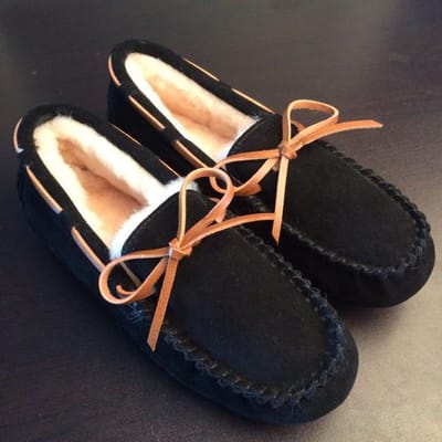 Top 100 %Natuurlijk Bont Echt Leer Dames Platte Schoenen Nieuwe Mode Dames Mocassins Casual Loafers Warme Winterschoenen 43 zwart