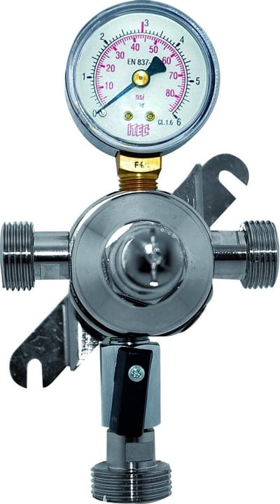 Tussen Reduceermeter - Drukregelaar Hiwi voor CO2, N2 en gemengd gas (bier) - 3bar