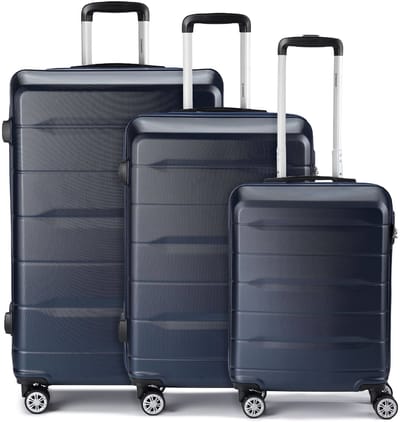 Benzi 5583 4 wielen Kofferset 3-delig - Harde bagage - TSA slot - blau