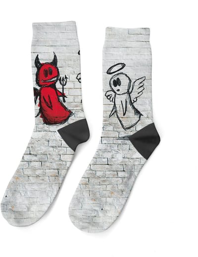 Goby Engel & Duivel Sokken – Premium Katoen Normale Sokken – Maat 35–39