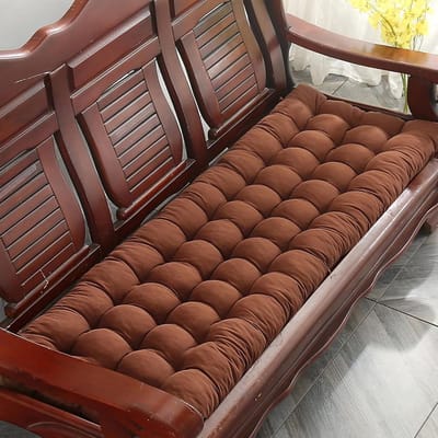 Bankkussen - Zitkussen Stoelkussen - Comfortabel Zitten - Met Bevestigingsbandjes - 55x155cm - Bruin