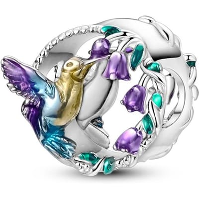 Koper Mooie Bedel Vogels Kolibrie Kralen Passend op Echte Armbanden Hanger Doe-het-zelf Sieraden Cadeaus Voor Vrouwen white