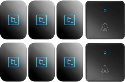Draadloze Deurbel Set - Plug-in Deurbel - Bezoekers Ontvangen - 300M Bereik - 3 Zenders 3 Ontvangers - Zwart