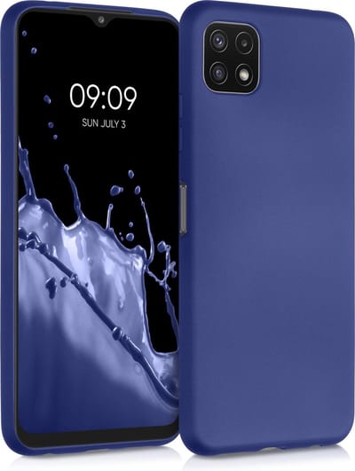 kwmobile telefoonhoesje geschikt voor Samsung Galaxy A22 5G - Hoesje voor smartphone - Back cover in metallic blauw