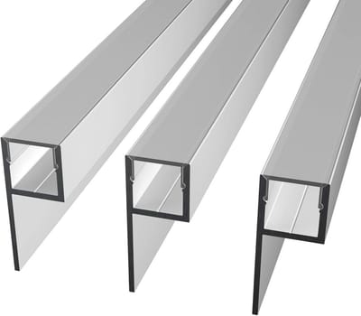 Aluminium tegelprofiel U-profiel voor ledstrips tot 1 cm breed - 3x2 m, melkachtige afdekking