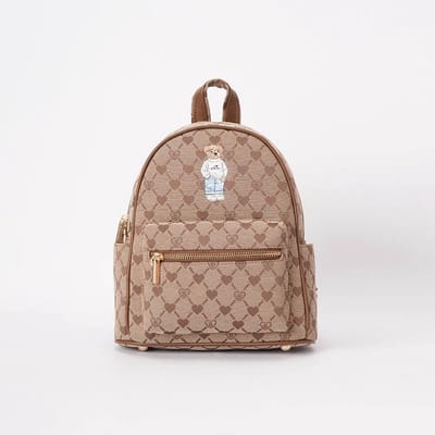 Small Daypack - Kleine rugtas - Beige - Monogram - Teddybeer - B-Loved