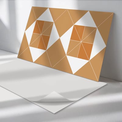Wallfluent Vinyl Wandpaneel - Geometrie in tinten Zelfklevend Muurpaneel - 120 cm x 60 cm - Beige Vinyl Wandpaneel - Verpakking van 1 stuk - Rechthoekig Wandbekleding Vinyl - Texturen Wandpaneel - Vinyl Wandbekleding - Wandpaneel Keuken en Badkamer