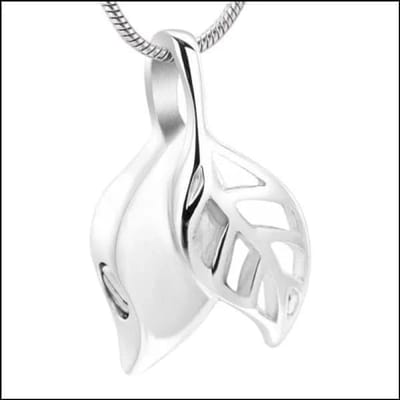 Aramat Jewels | Gedenkhangers | RVS Ashanger Twee Blaadjes - Zilverkleurig | | | |20mm | Staal | Volwassenen | Verkleurd niet