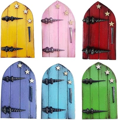 Mini Feeëndeuren - Dwergenhuis Deurtjes - Kinderkamer Decoratie - Voor Buiten en Binnen - 13 x 8 x 3 cm