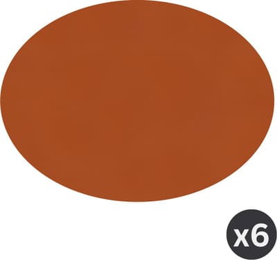 ZICZAC - Placemat TOGO - SET/6 - Ovaal - Dubbelzijdig - Kunstleer - 33x45 cm, caramel