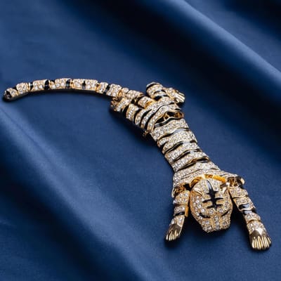 ingelegde strass steen overheersende tijger dames dames broche nieuwigheid elegant mooie accessoires veelzijdig eenvoudig luxe blue