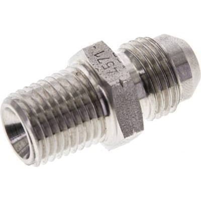 JIC  Dubbele Nippel UNF 9/16''-18 X 1/4'' NPT RVS 275bar