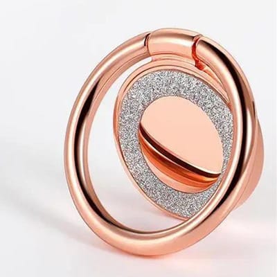 Mode Bling Mobiele Telefoon Vinger Ring Houder Draagbare Mobiele Telefoon Houder Circulaire Telefoon Gesp Achterkant Sticker Beugel Telefoon Accessoires rosé gouden kleur
