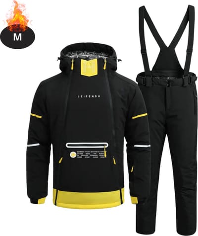 Nivard Skipak - SkiBroek - Skijas - Ski Suit - Wintersport - Heren - 2-Delig - Zwart - Maat M