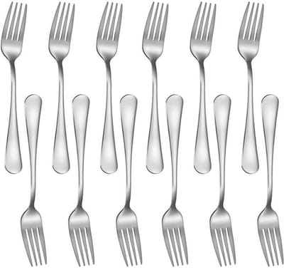 Gebaksvorkjes - set van 12 taartvorkjes -12 stuks 6,7-inch vorken van roestvrij staal 304 - spiegelgepolijst - vaatwasserbestendig - geschikt voor diverse gelegenheden.