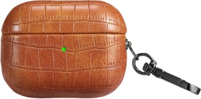 Telestore - Hoesje geschikte voor AirPods 4 - wilde dieren krokodil motief hoesje Beschermhoes - Shockproof AirPods 4 Cover - AirPods 4 Hoesje - Geschikt voor Apple Airpods 4 - licht bruin - shockproof cover