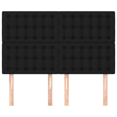 vidaXL - Hoofdbord - zwart - 144x5x118/128 - cm - stof