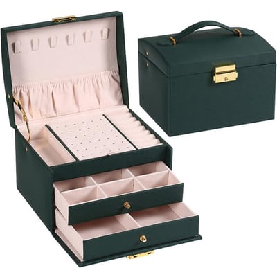slot boog drielaags sieradendoos Sieradendoos in lade-stijl, opbergdoos voor oorbellen en sieraden geschikt voor alle soorten sieradenopslag