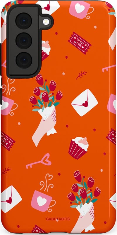 Casetastic Hoesje Geschikt voor Samsung S21 FE - Stijlvolle Beschermende Duo-layer Case - Valentijnsdag Feest