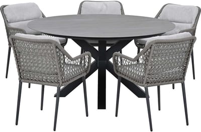 Garden Impressions Pemba tuinset 6-delig - Duuk tuintafel Ø150 cm