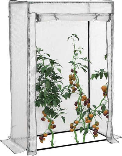 Foliemodel Kas - Kweekkas Tuin - Planten Beschermen - Oprolbare Deur - 100 x 50 x 150 cm - Wit