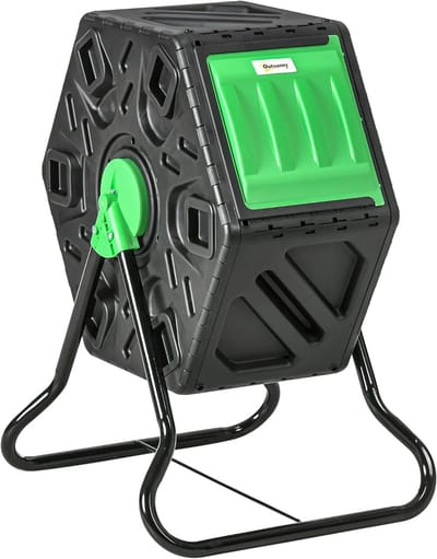 Compostbak - Compostvat Tuinafval - Meststoffen Maken - Draaibare Functie - 65 Liter - Zwart