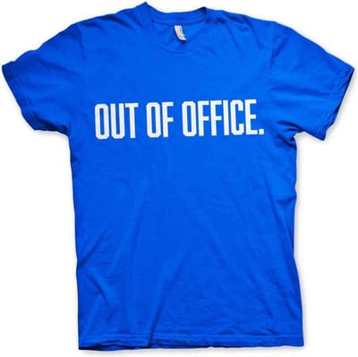Heren Fun Tshirt -S- OUT OF OFFICE Blauw
